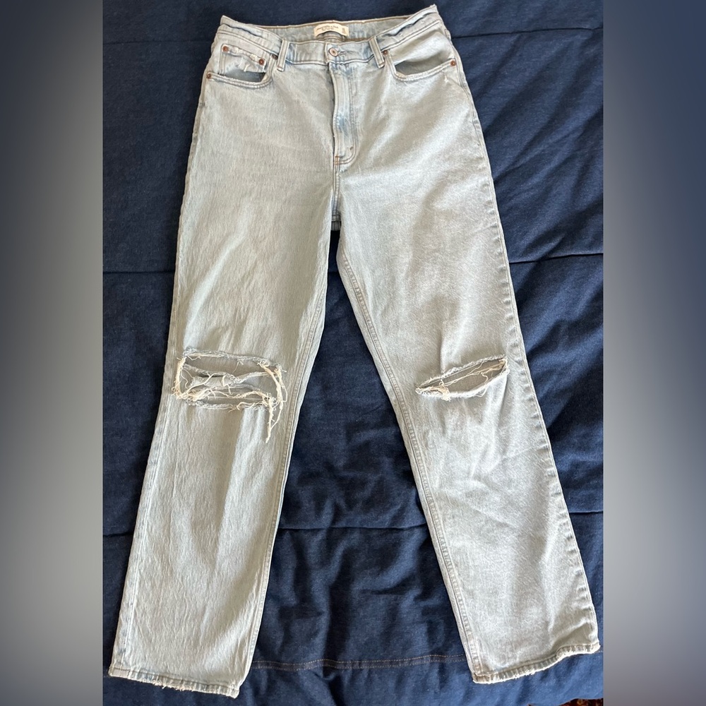 Abercrombie & Fitch Distressed Light Blue Jeans